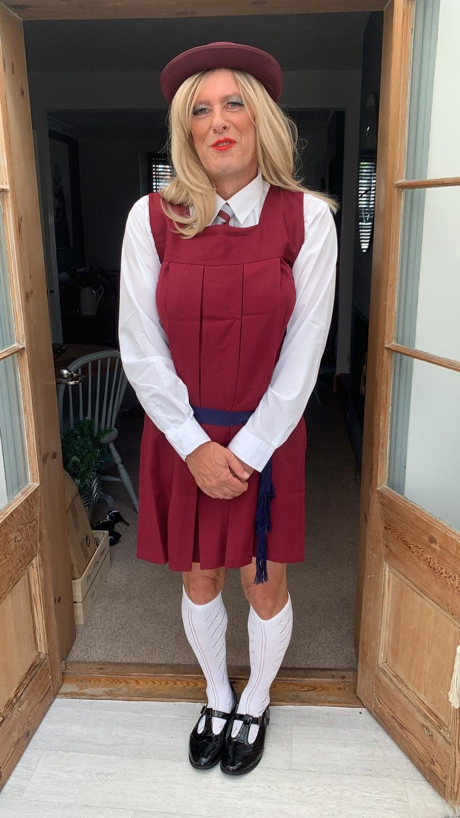 Album by TraceyFrillyknicks with the username @TraceyFrillyknicks, who is a verified user,  January 31, 2024 at 6:54 PM and the text says 'Tracey is ready for her first day at big school'