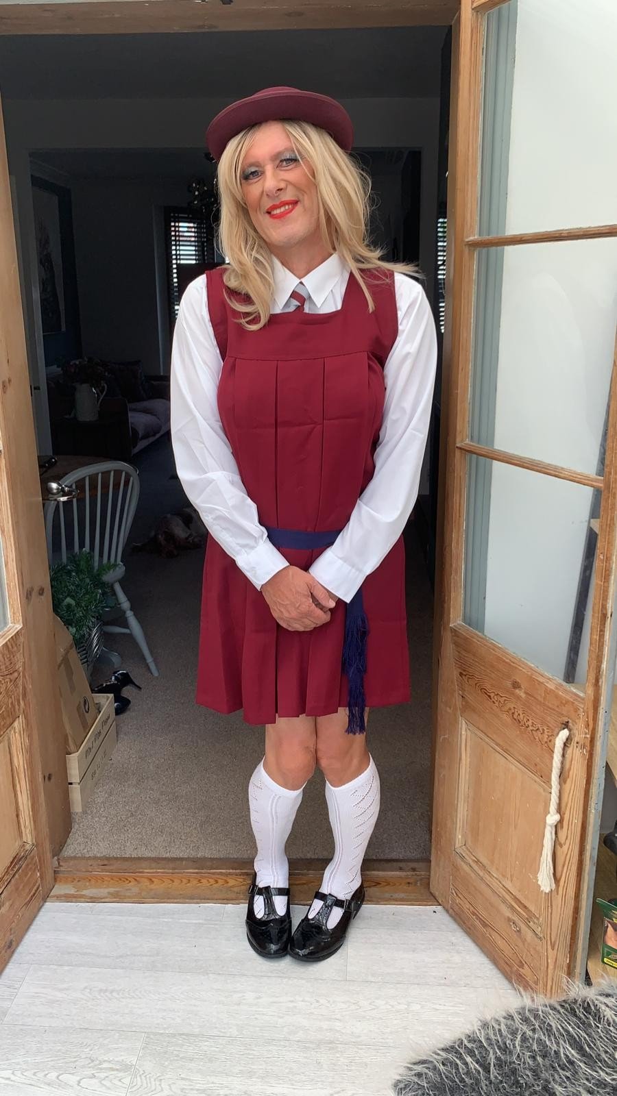 Album by TraceyFrillyknicks with the username @TraceyFrillyknicks, who is a verified user,  January 31, 2024 at 6:54 PM and the text says 'Tracey is ready for her first day at big school'