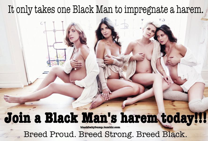 Photo by BlackBabyBump with the username @BlackBabyBump,  March 23, 2017 at 2:00 AM and the text says 'An original caption made by me. All Black men should have a steady flow of white pussy. If you aren’t doing your part then make a Black man you master today!  #black  #bred  #blackbred  #breeding  #black  #breed  #black  #mixedbreeding  #black  #is..'