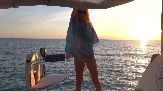 Photo by Sailing Angel with the username @sailingangelxxx, who is a verified user,  March 29, 2024 at 3:33 PM and the text says 'Sunsets in the Bahamas are a special kind of beautiful
Come explore beyond YouTube with me 
Extended, Uncensored, OnDemand at https://vimeo.com/ondemand/sailingdarkangel/849968771
Unlock all of my OnDemand videos by becoming a Navigator patron. See..'