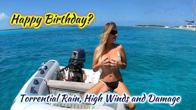 Photo by Sailing Angel with the username @sailingangelxxx, who is a verified user,  January 1, 2024 at 2:35 PM and the text says 'Imp (my dinghy) and I have a special bond, so what happens when her tube gets slashed in a wicked storm, and she needs repairs... on my birthday!?!
Come and see!
https://vimeo.com/ondemand/sailingdarkangel/898884998'