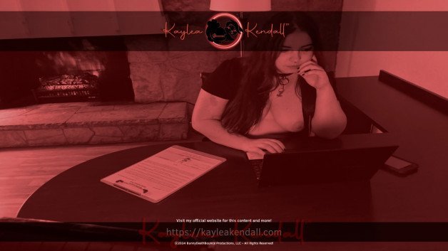 Photo by KayleaKendall with the username @KayleaKendall, who is a star user,  March 22, 2024 at 3:21 PM and the text says 'Browsing FetLife Between Sets!
#Collar #Contract #Fireplace #Titties #Work'