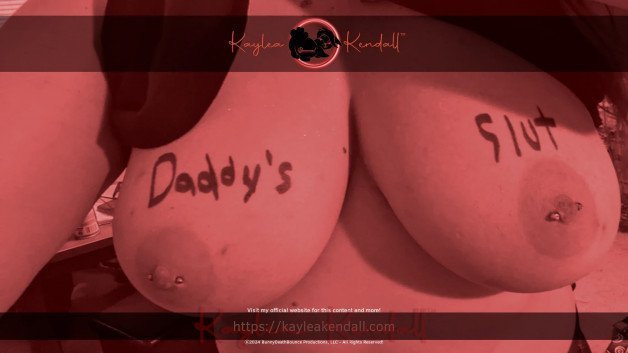 Photo by KayleaKendall with the username @KayleaKendall, who is a star user,  March 22, 2024 at 2:51 PM and the text says 'Daddy's Slut!
#BodyWriting #DaddysGoodGirl #DaddysLittleGirl #Slut #Titties'