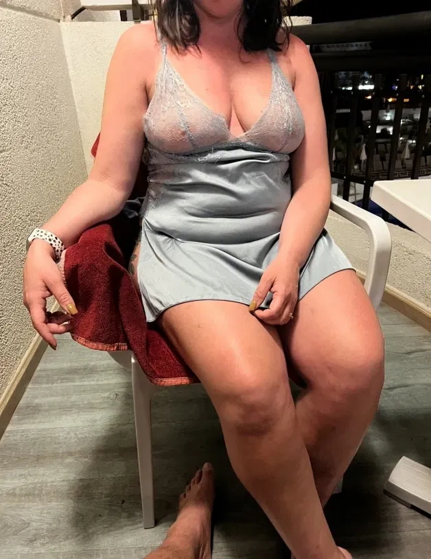 Album by Couple7779 with the username @Couple7779, who is a verified user,  April 6, 2024 at 12:41 PM. The post is about the topic WifeSEXhibition and the text says 'Bar and balcony flashing #realwives #risky #public #flashing'