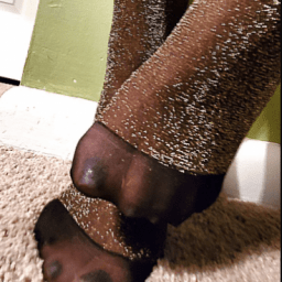 Shared Photo by HosieryDarling with the username @HosieryDarling, who is a verified user,  November 12, 2023 at 10:03 PM. The post is about the topic Hosiery Worship and the text says 'My feet being all sparkly'