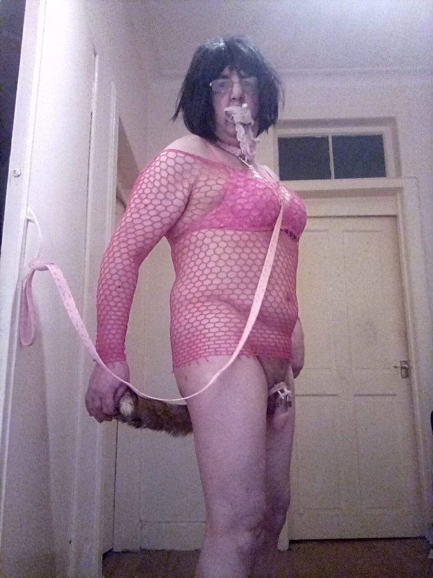 Photo by Iamasissy with the username @Iamasissy,  April 20, 2023 at 3:17 PM and the text says 'I am a sissy pink faggot'