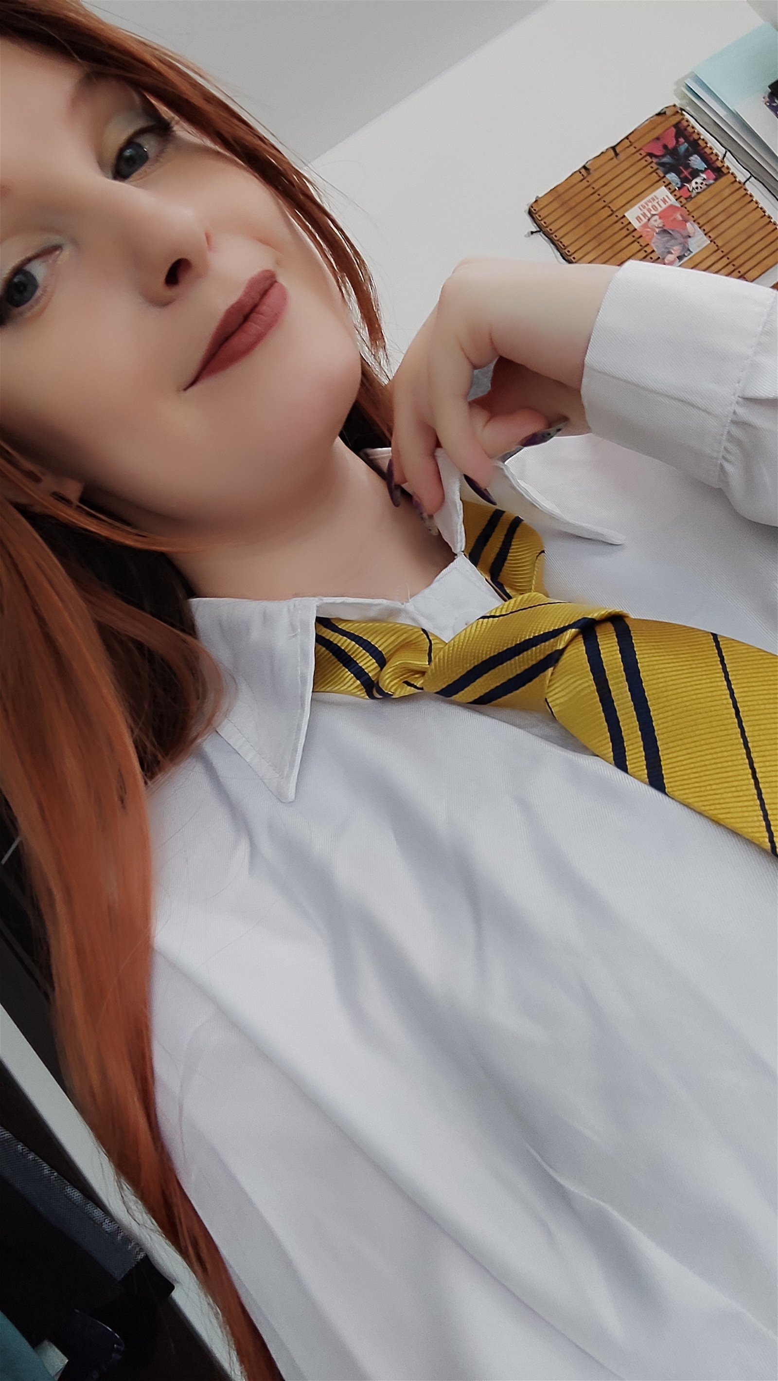 Photo by Terefur with the username @Terefur, who is a star user,  February 21, 2024 at 4:30 AM and the text says 'Ooh I love this tie...
#selfie #post #time #today #picture #day #people #girl'