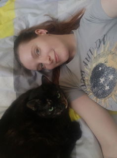 Photo by Terefur with the username @Terefur, who is a star user,  June 14, 2024 at 4:35 PM and the text says 'Cute photo with my cat!
#life #love #reallife #thankyou #today'
