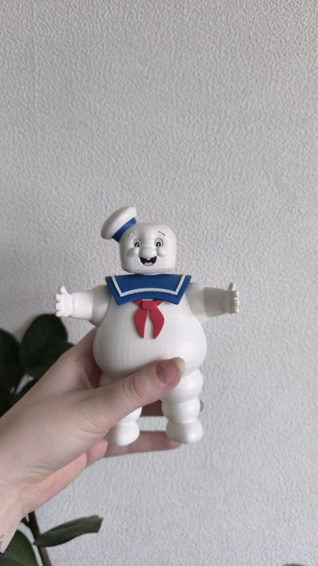 Photo by Terefur with the username @Terefur, who is a star user,  December 1, 2024 at 4:30 PM and the text says 'Just finished a new order—turned out to be a pretty cool Mr. Marshmallow from Ghostbusters!
 #Creative #Art #FanArt #Handmade #Crafting #Unique #Fun #MrMarshmallow #Complete'