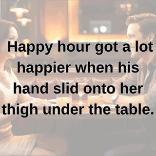 Photo by ThisIsMyWife with the username @ThisIsMyWife, who is a verified user,  December 10, 2024 at 10:00 PM and the text says 'Happy hour got a lot happier when his hand slid onto her thigh under the table'