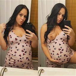 Photo by Valerie Rosee with the username @ValerieRosee, who is a star user,  February 10, 2024 at 6:41 PM and the text says 'Would you fuck me even though I'm fat & pregnant? 🤔😋
https://linktr.ee/valerierosee69'