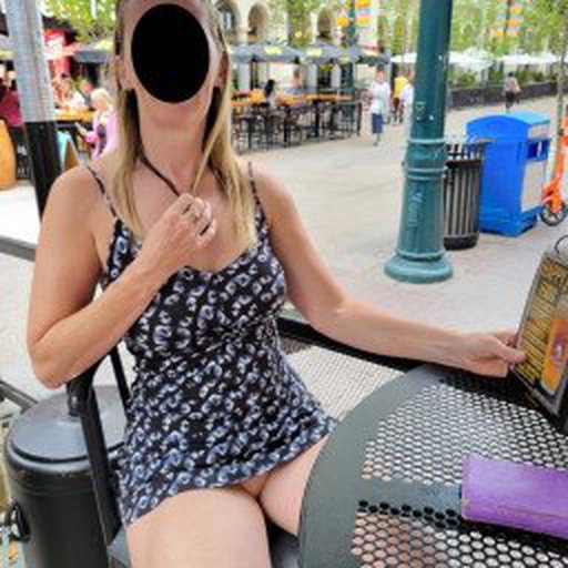 Photo by NaughtyMILF4U with the username @NaughtyMILF4U, who is a verified user,  September 28, 2023 at 8:05 PM. The post is about the topic Public Sex and Exhibitionism and the text says 'I think the waiter got a glimpse. Not that I tried to hard to hide. He was kind of cute afterall'