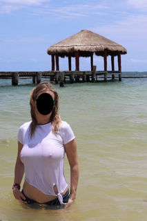 Photo by NaughtyMILF4U with the username @NaughtyMILF4U, who is a verified user,  April 30, 2023 at 1:56 AM. The post is about the topic Beautiful Breasts and the text says 'Wet t-shirt days are here!'