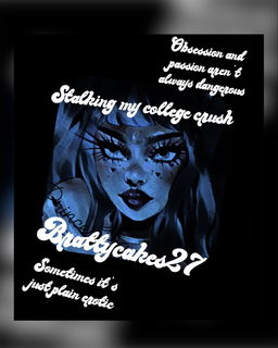 Album by Brattycakes with the username @SlasherSlxt333, who is a verified user,  April 17, 2023 at 5:14 PM and the text says '🖤💙 coming soon 💙🖤 

only available on my fansly with subscriptions! 

asmr/erotic roleplay
pov/scenario'