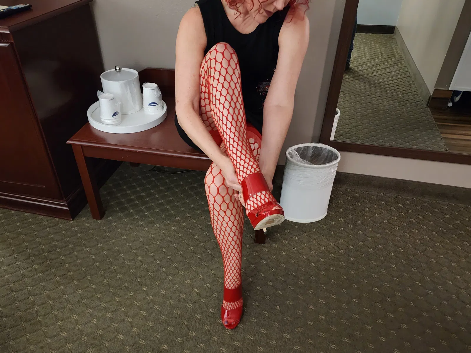 Photo by NeedyHotwife with the username @NeedyHotwife, who is a verified user,  December 1, 2022 at 9:47 PM. The post is about the topic Stag/Vixen and the text says 'A few pictures of me getting ready for some stranger my husband set up to come to a hotel room and use my body for a couple of hours. I waited in the room, nervous, horny, wet and excited while hubby met the stranger in the lobby where hubby gave him the..'