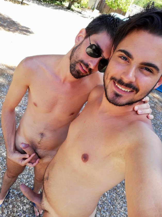 Photo by gzoriol with the username @gzoriol, who is a verified user,  January 5, 2023 at 7:34 AM. The post is about the topic Great Outdoors and the text says '#gayoutdoor #gaynudist #gaycouple #gaydick #boyfriend #summer #gayselfie'
