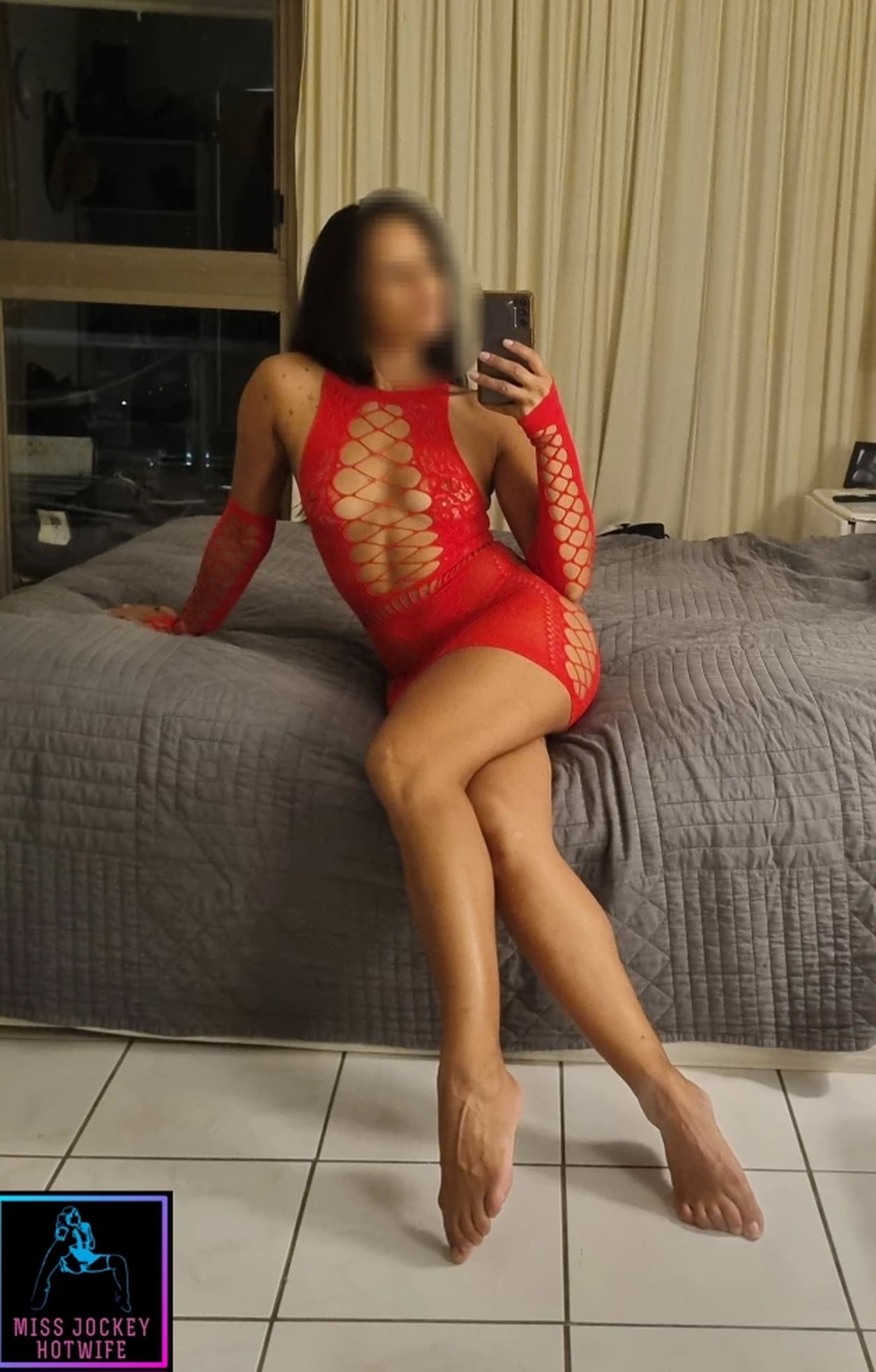 Photo by MissJockeyHotwife with the username @MissJockeyHotwife, who is a verified user,  April 4, 2024 at 1:52 PM. The post is about the topic Hotwife Fantasies and the text says 'It's been a while since I've been naughty 😏 any suggestions on my next clip....😈💦'