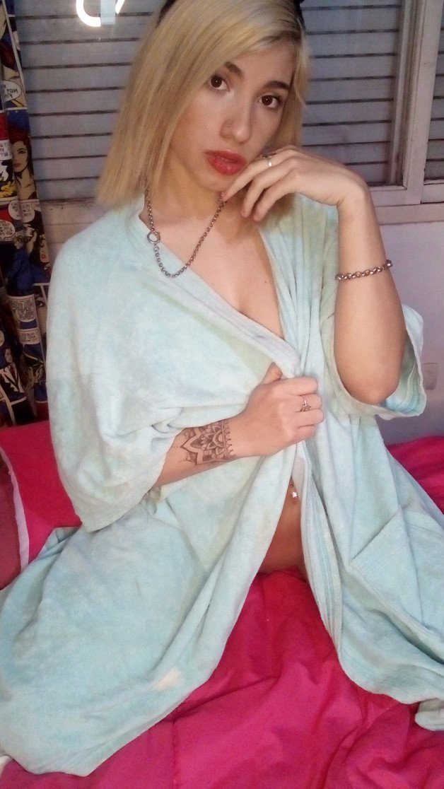 Photo by VictoriaCruz with the username @VictoriaCruz, who is a star user,  December 23, 2022 at 11:15 AM. The post is about the topic Daddy/babygirl and the text says 'I'm feeling hot. Should I remove my robe now?
#robe #whiterobe #blonde #sexybabe #sexy #hot'