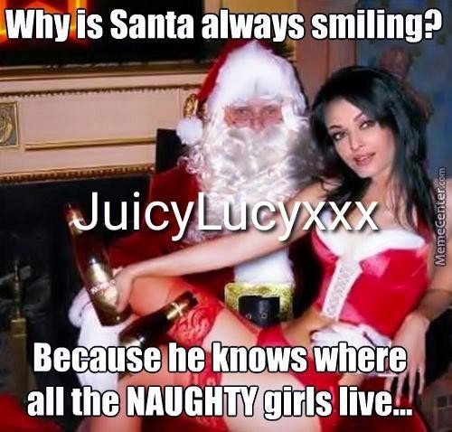 Photo by Juicylucy38xxx with the username @Juicylucy38xxx, who is a verified user,  December 24, 2022 at 9:29 AM. The post is about the topic JuicyLucy38xxx and the text says 'Well, Santa's on his way and think im on both the nice and naughty list 😇🤗😈
Thanks to those who have offered gifts from my Ama>on wish list, it's very kind and most appreciated 😊. I'm sure Santa will enter your DMs 😇💗
Wishing you all Health and..'