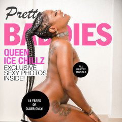 Photo by Pretty Baddies Mag with the username @prettybaddiesmag, who is a brand user,  December 7, 2022 at 9:08 PM and the text says 'Pretty Baddies Magazine -Coming Soon featuring Ice Chillz on the cover #ebony #ebonymodel #nude #naked #sexy #magazinecover'