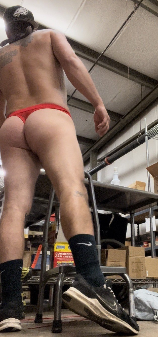 Photo by The1ofAkind with the username @The1ofAkind0, who is a verified user,  September 29, 2023 at 12:48 PM. The post is about the topic Gay and the text says 'like my new thong?'