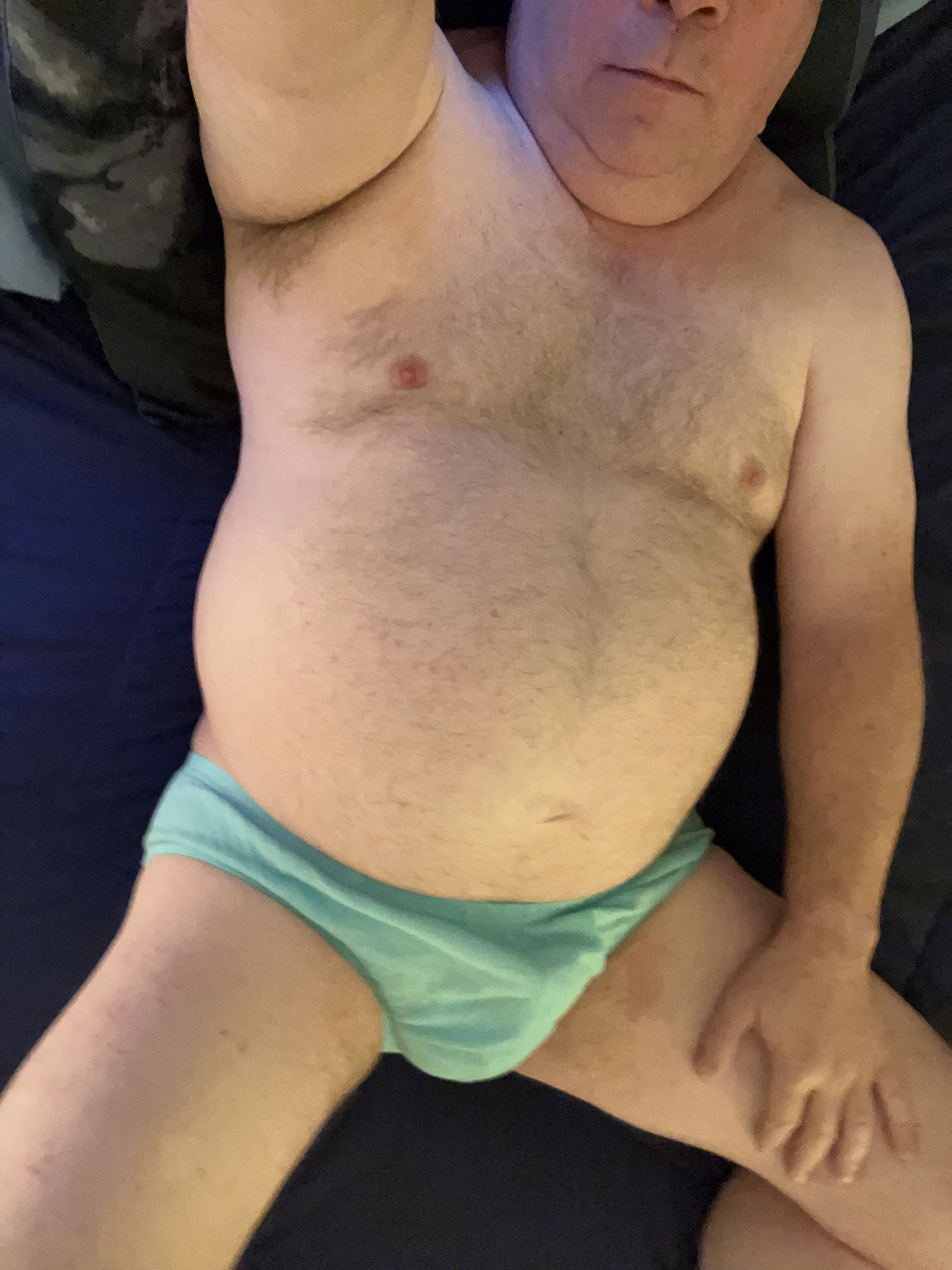 Album by MrBlueSky2020 with the username @MrBlueSky2020, who is a verified user,  January 1, 2023 at 4:44 PM and the text says '#chubby #mature #bhm #underwear #cock #balls #ass #daddy'