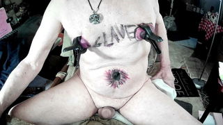 Photo by tonyslavenaked with the username @tonyslavenaked, who is a verified user,  June 15, 2024 at 6:08 PM. The post is about the topic Domination, Fetish, Bdsm, Mistress and the text says 'tony exhibiting his nipple clamp torture pain perversion for dominants'