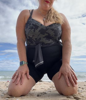 Album by TitsAndGigglez with the username @TitsAndGigglez, who is a verified user,  August 13, 2024 at 12:48 PM. The post is about the topic Amateurs and the text says 'Won&#039;t you join me on the beach? 😘 #bbw #thick #blonde #ass #thighs #pussy'