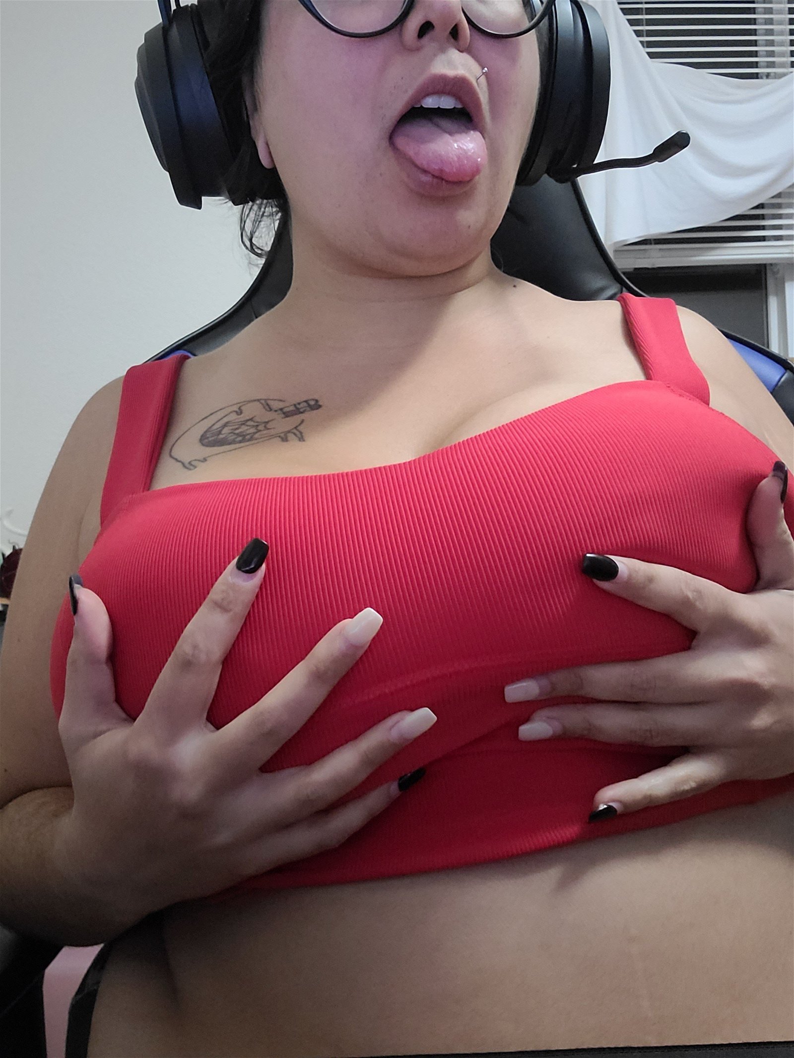 Watch the Photo by NyxTresa with the username @NyxTresa, who is a star user, posted on December 19, 2023. The post is about the topic Tit Worship. and the text says 'Playing games after a long day. 

Been teasing myself a little on and off all day...

#NyxTresa #AltModel #Tits #BigTits #TitWorship'