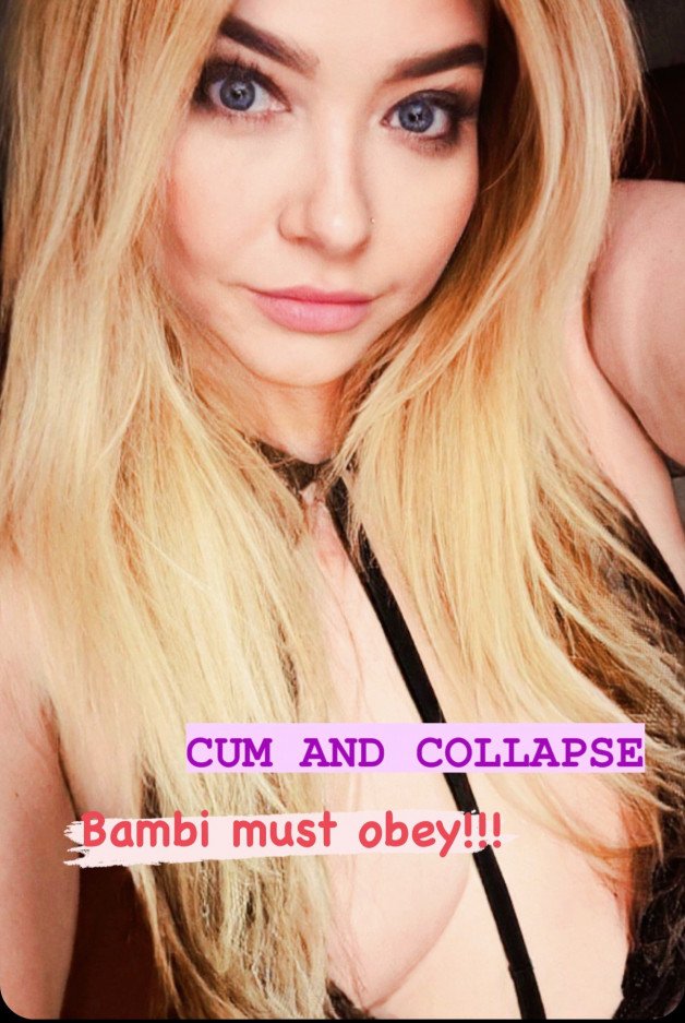 Photo by Blueeyes_bimbo with the username @hypnoporn, who is a verified user,  March 31, 2023 at 2:11 AM. The post is about the topic Bambi hypno and the text says 'No thinking required'