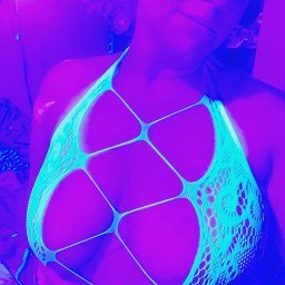 Photo by Harley Queen with the username @Imqueenharley, who is a star user,  April 23, 2024 at 11:08 AM. The post is about the topic influencersgonewild and the text says '#blacklight lingerie is my favorite lingerie. wbu?'