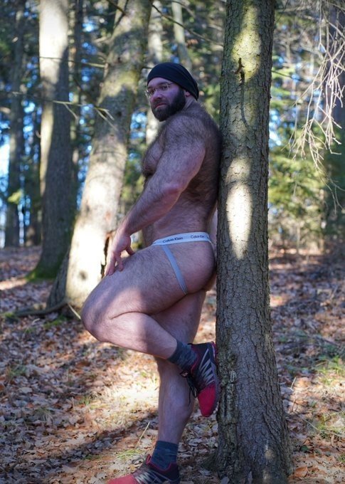 Album by DocRS with the username @DocRS, who is a verified user,  April 27, 2023 at 1:01 PM. The post is about the topic Gay bears and their pleasure life and the text says 'The Bear Goes to the Forest ! ❤️🐻❤️'