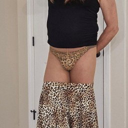 Photo by Thongpanties with the username @Thongpanties, who is a verified user,  May 8, 2024 at 7:55 PM. The post is about the topic Crossdressers And Sissies We Love and the text says 'I have a Leopard Fetish and eaten my Cum over her before..'