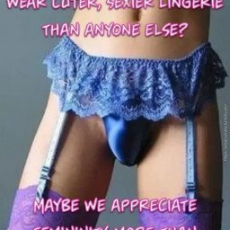 Shared Photo by Thongpanties with the username @Thongpanties, who is a verified user,  May 11, 2024 at 5:12 PM and the text says '#sissycaptions'