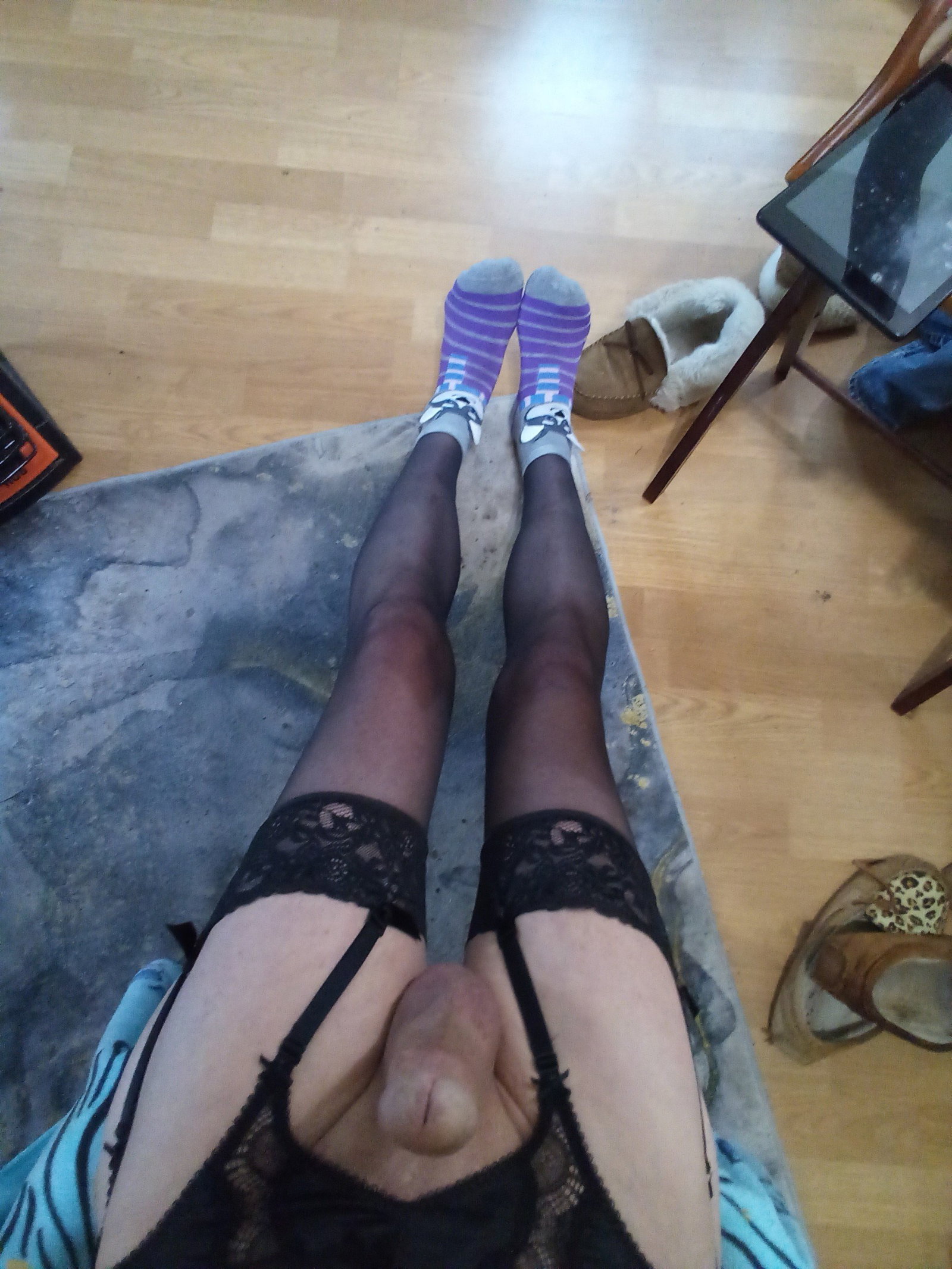 Photo by Thongpanties with the username @Thongpanties, who is a verified user,  April 17, 2024 at 4:08 PM. The post is about the topic Sissy and the text says 'My Sissy Socks..'