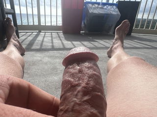 Photo by Sticksquirt31 with the username @Sticksquirt31, who is a verified user,  July 2, 2024 at 10:15 PM. The post is about the topic Public  Flashing and the text says 'Out on the balcony for a stroke..'