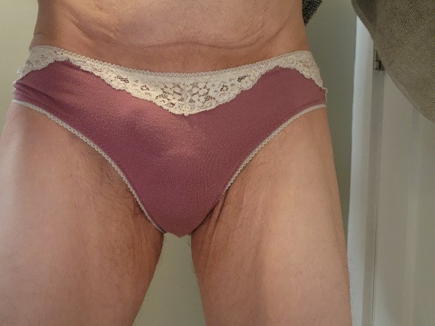 Photo by Rg69 with the username @Rg69, who is a verified user,  February 3, 2024 at 3:56 AM and the text says 'been a hot minute, but got some new (to me anyway😋) panties!'