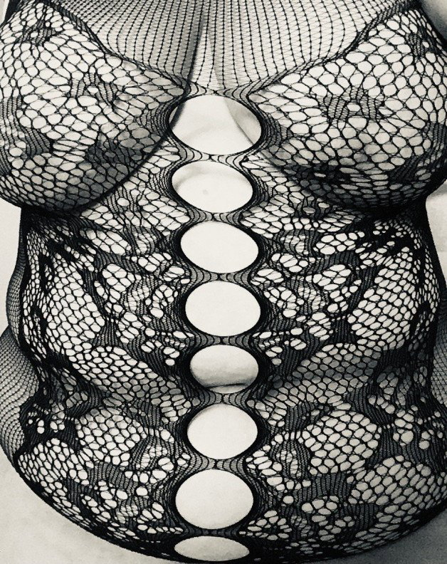 Photo by Kittieluv76 with the username @Kittieluv76, who is a verified user,  July 22, 2023 at 11:23 PM and the text says 'I’ve become quite a fan of fishnet'