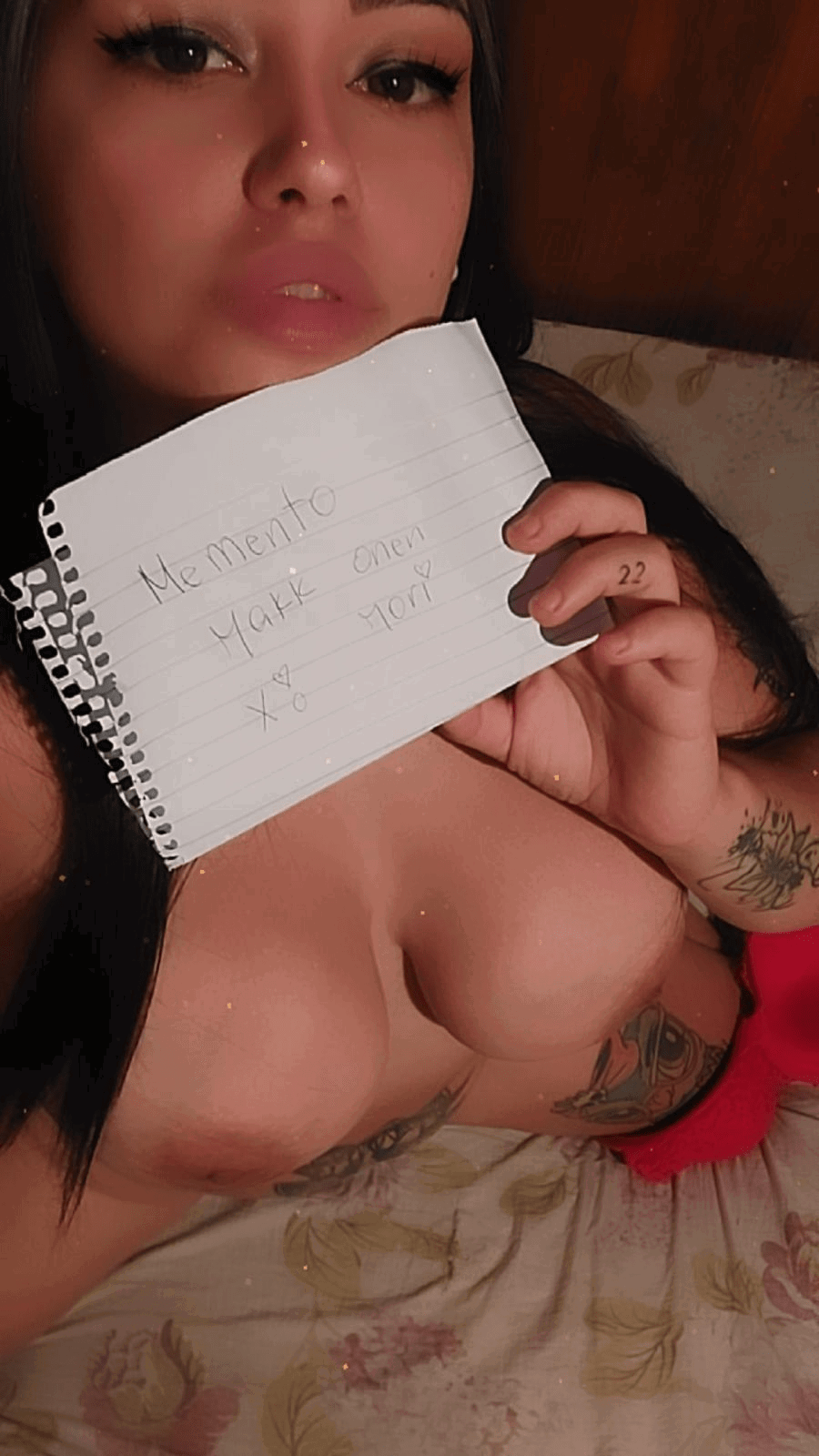 Photo by UnTouchaBallzX0 with the username @UnTouchaBallzX0, who is a verified user,  November 29, 2023 at 2:27 PM. The post is about the topic My Beautiful Fans! X❤️O and the text says '- One of my beautiful fans showing me love. #Whore #Slut #Hoe #FreakyGirl #HornyGirl #WorthlessBitch #Fansign #MementoMakkonenMori'