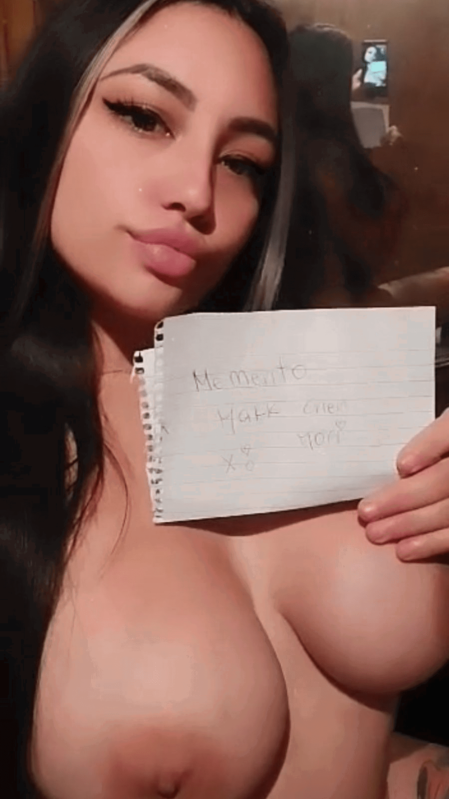 Photo by UnTouchaBallzX0 with the username @UnTouchaBallzX0, who is a verified user,  November 29, 2023 at 2:27 PM. The post is about the topic My Beautiful Fans! X❤️O and the text says '- One of my beautiful fans showing me love. #Whore #Slut #Hoe #FreakyGirl #HornyGirl #WorthlessBitch #Fansign #MementoMakkonenMori'