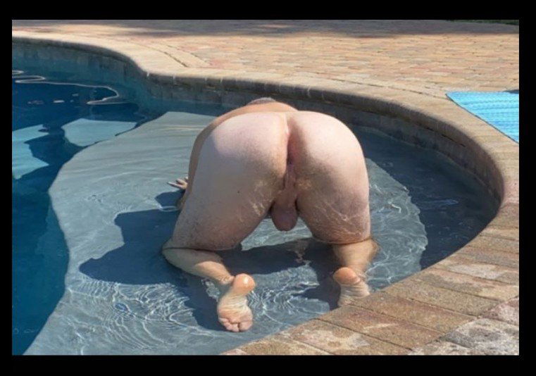 Photo by JELMP with the username @JELMP, who is a verified user,  May 18, 2024 at 11:12 AM and the text says 'i need you to cum fuck me out by the pool. I hope the neighbors dont see, or maybe I do'
