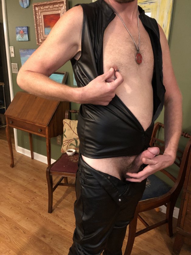 Photo by Dxbx369 with the username @Dxbx369, who is a verified user,  October 7, 2023 at 2:20 PM. The post is about the topic Satanic fuckers and the text says 'http://369hellpigs.com/
#leather #nipples #piercings #nipples #satanic #pig #fetish #top #breeder'