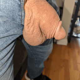 Photo by Eight inched Ed with the username @eightinched, who is a verified user,  May 2, 2024 at 9:04 PM and the text says 'Ive been horny all day and couldn't wait to get home and let my cock out!!

#bwc #girth #bigcock #hung #flaccid #beercan #itssobig #fat'