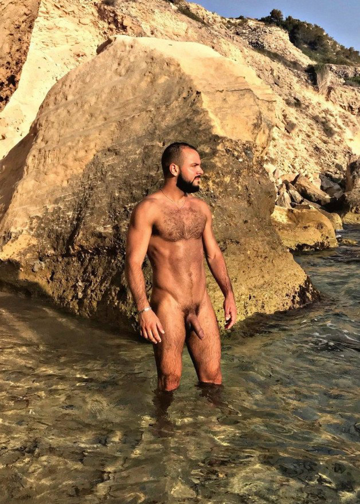 Photo by mike50667 with the username @mike50667, who is a verified user,  September 8, 2023 at 9:52 AM. The post is about the topic GoOutdoors and the text says '#sirpeter, #goOutdoors, #rock, #dick, #hairy, #pose,'