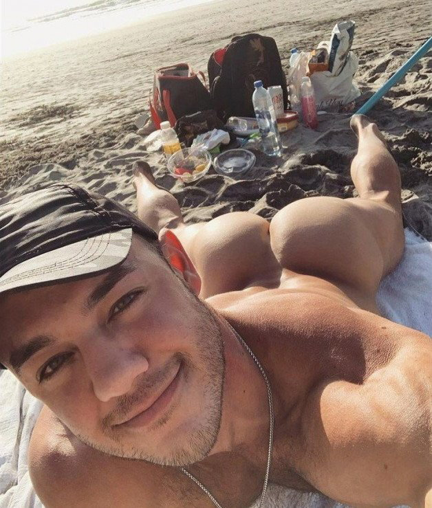 Photo by mike50667 with the username @mike50667, who is a verified user,  October 7, 2023 at 1:48 PM. The post is about the topic GoOutdoors and the text says '#goOutdoors, #beach, #sand, #ass, #butt, #smile, #naked, #fun, #ocean'