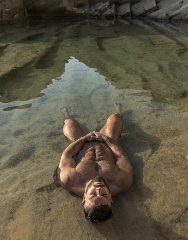 Photo by mike50667 with the username @mike50667, who is a verified user,  January 4, 2024 at 10:05 AM. The post is about the topic GoOutdoors and the text says '#goOutdoors, #beach, #bay, #dick, #cock, #muscular, #muscle, #ripped, #stone, #rock, #mountains, #outdoors, #pose'