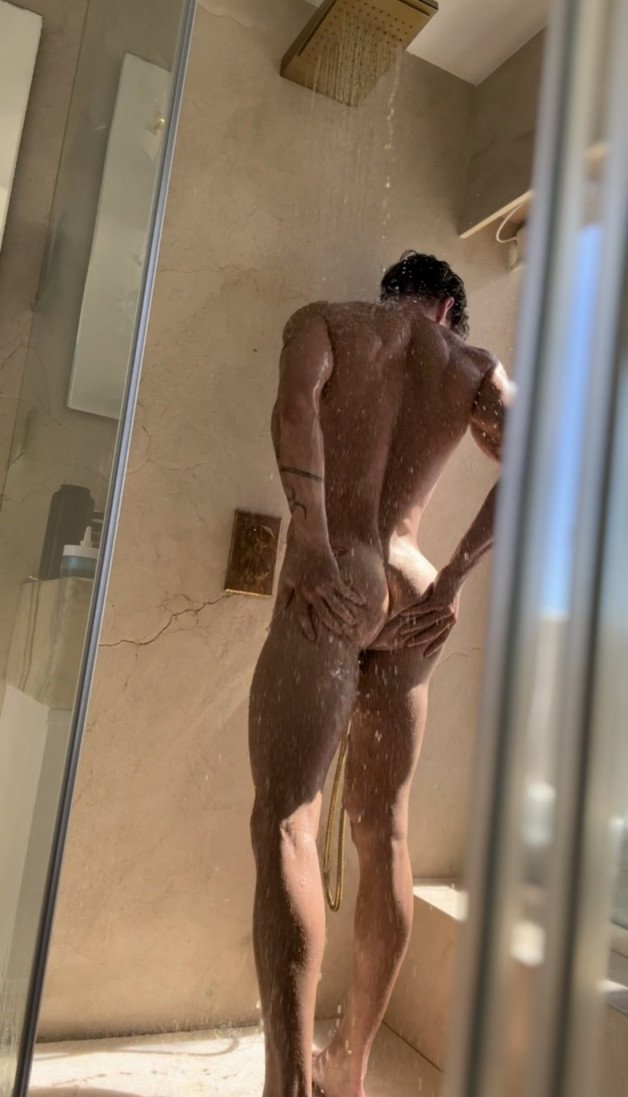 Photo by Chrisso69 with the username @Chrisso69, who is a verified user,  July 19, 2024 at 4:10 AM. The post is about the topic Studs showering and the text says '#ass #butt'