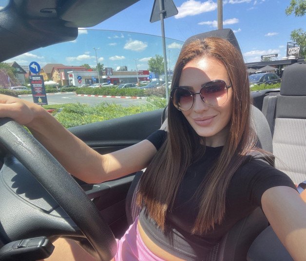 Photo by Ellen Karter with the username @EllenKarter, who is a star user,  February 26, 2024 at 9:31 PM. The post is about the topic Woman And Cars and the text says 'cabriolet weather!!!!!'