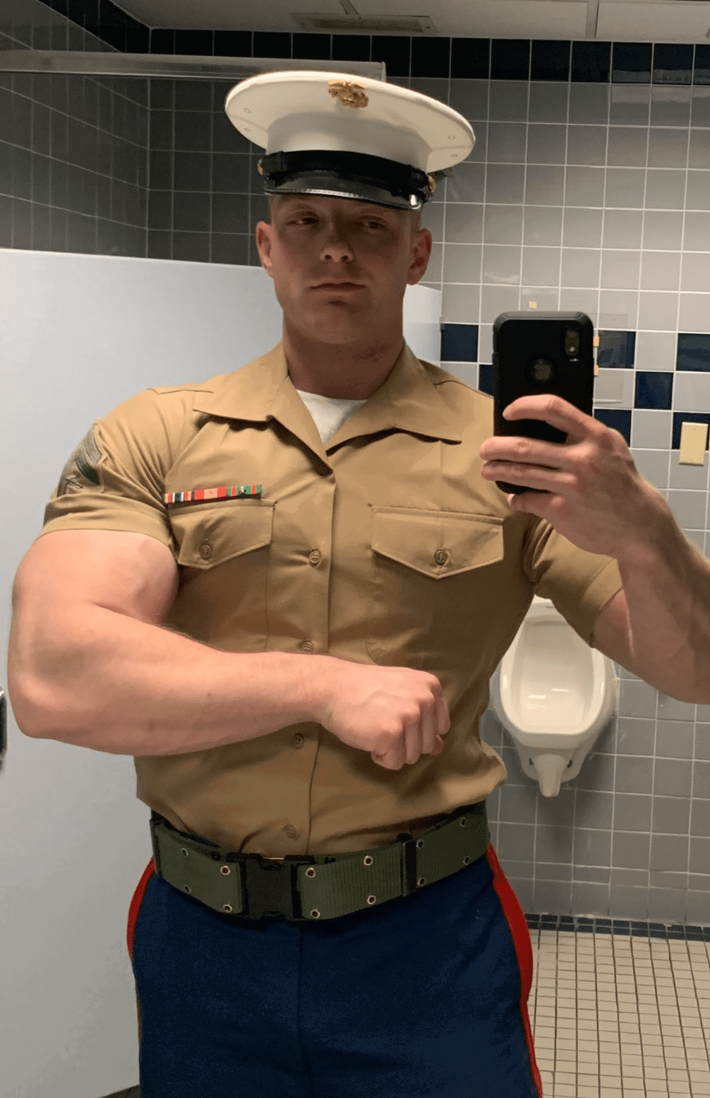 Photo by MauiThor with the username @MauiThor, who is a verified user,  January 30, 2024 at 8:40 PM and the text says 'Nerdy military muscle boy with a big heart'
