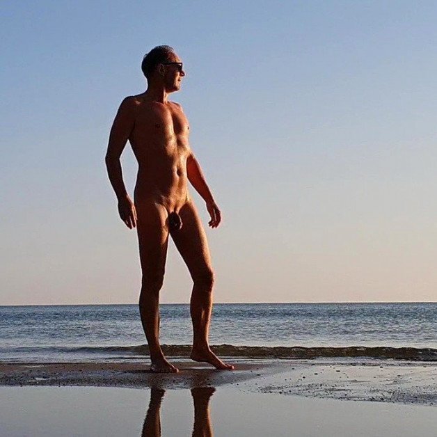 Photo by somethingz with the username @somethingz, who is a verified user,  February 10, 2024 at 7:38 AM. The post is about the topic Nudists and Naturists and the text says '#beach #naked #outdoor #man #sea'
